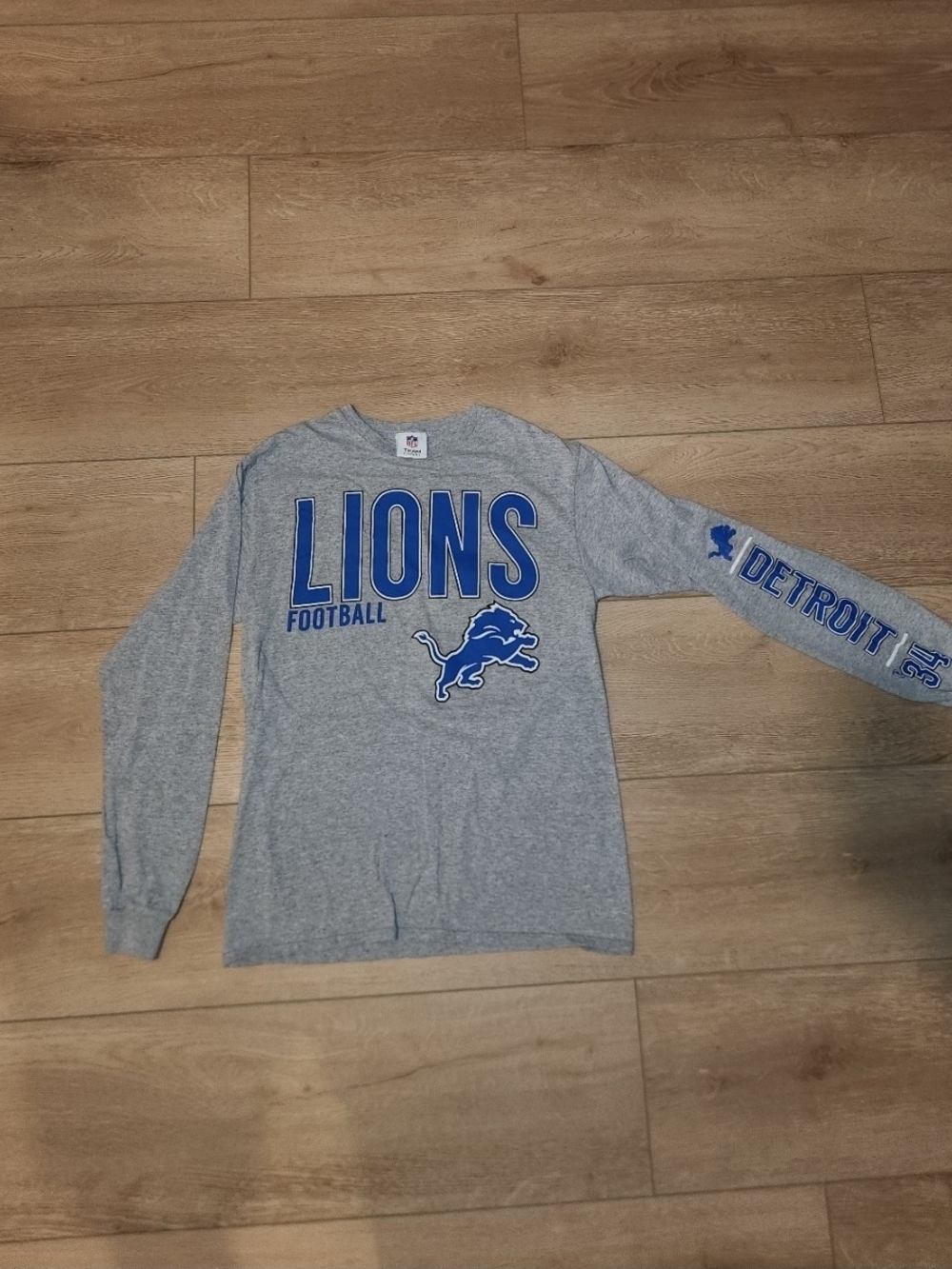 Vintage Y2K NFL Detroit Lions Gray Long Sleeve Graphic T-shirt Men's Medium Good